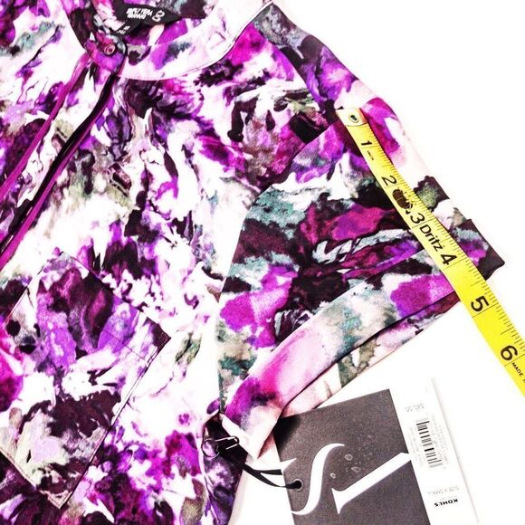 NWT Simply Vera Wang Silky Violet Florals Blouse Sz XS - Picture 10 of 10
